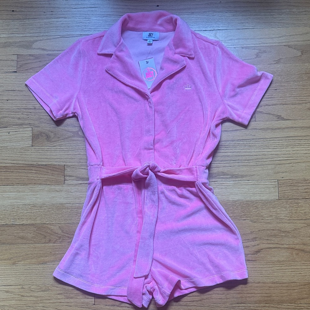 NWT Juicy Couture Pink Velour Romper